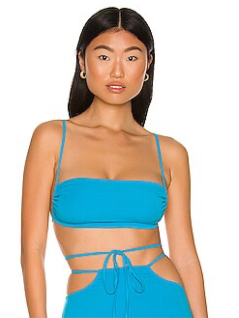 WeWoreWhat Turquoise Blue Strappy Bandeau Top